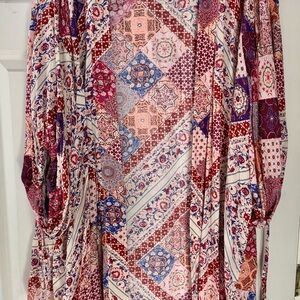 Vici Red and Pink Graphic Blouse Relaxed Fit